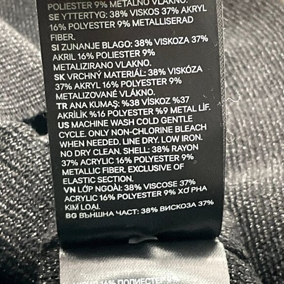 H&M Top Women‎ S Shimmer Black Bell Sleeve Mock Neck Knit Whimsigoth Dark Goth - Picture 9 of 14